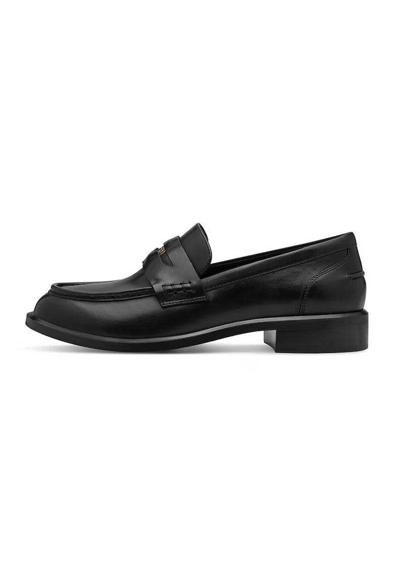 Tamaris Pantofi loafer din piele cu model uni - Negru