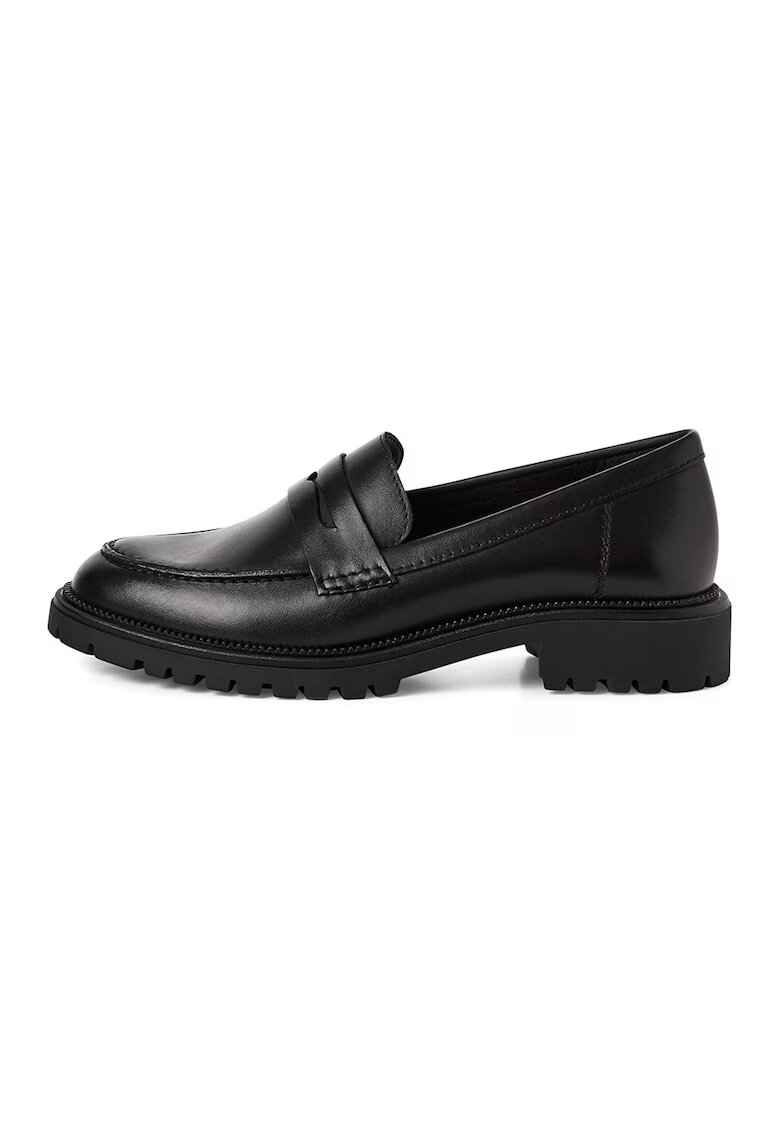 Tamaris Pantofi loafer din piele cu varf rotund - Negru