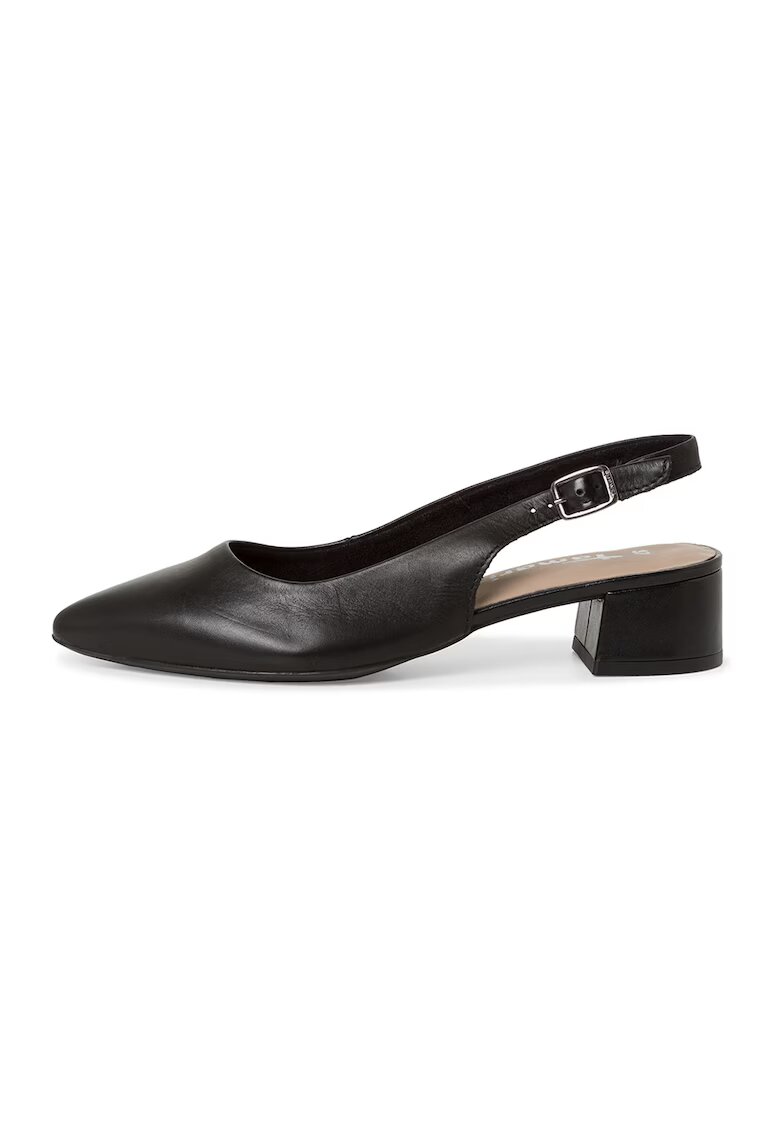 Tamaris Pantofi slingback cu toc masiv - Negru