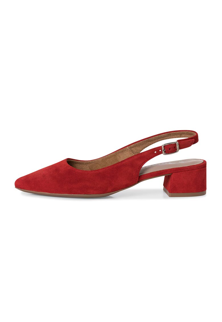 Tamaris Pantofi slingback cu toc masiv - Rosu inchis
