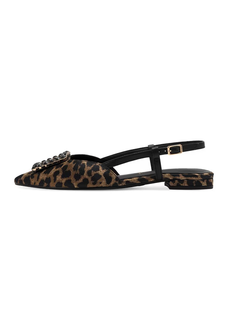 Tamaris Pantofi slingback cu varf ascutit - Negru/Maro