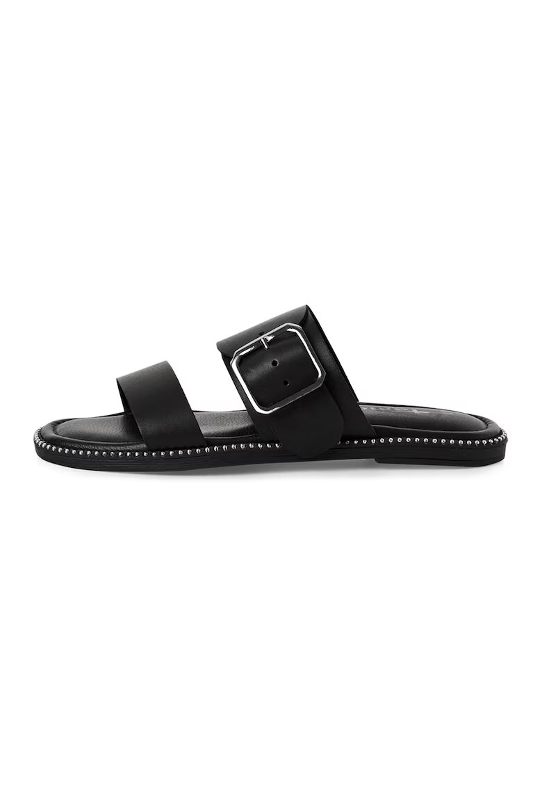 Tamaris Papuci de piele cu catarame - Negru