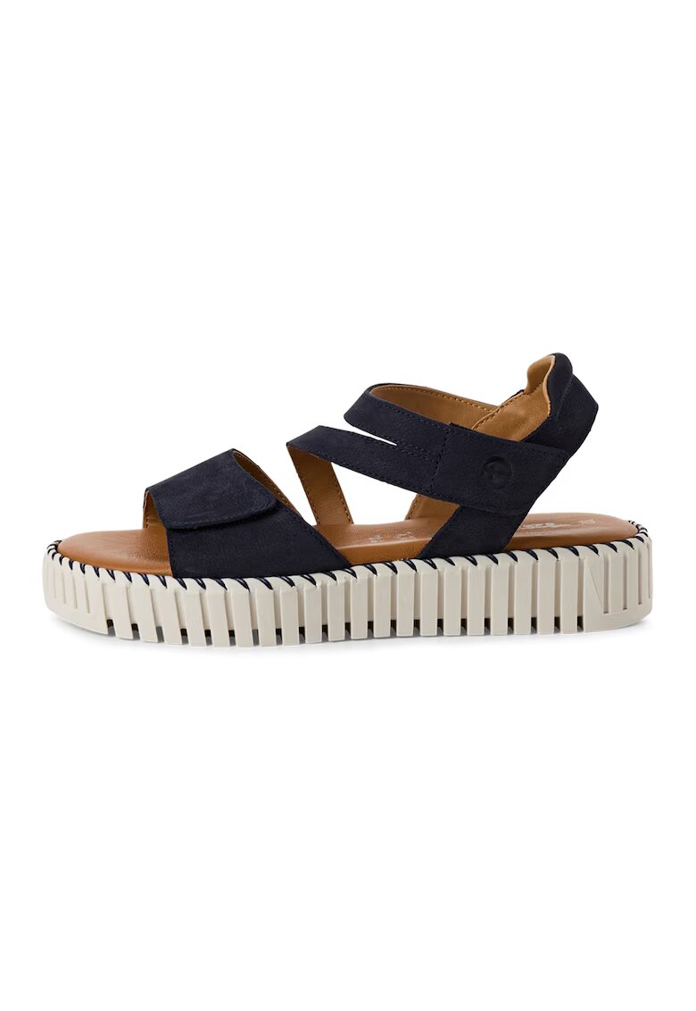 Tamaris Sandale cu velcro si detalii de piele - Bleumarin