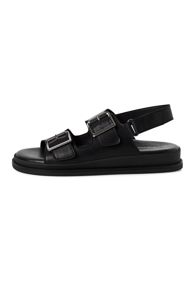 Tamaris Sandale de piele cu catarame - Negru