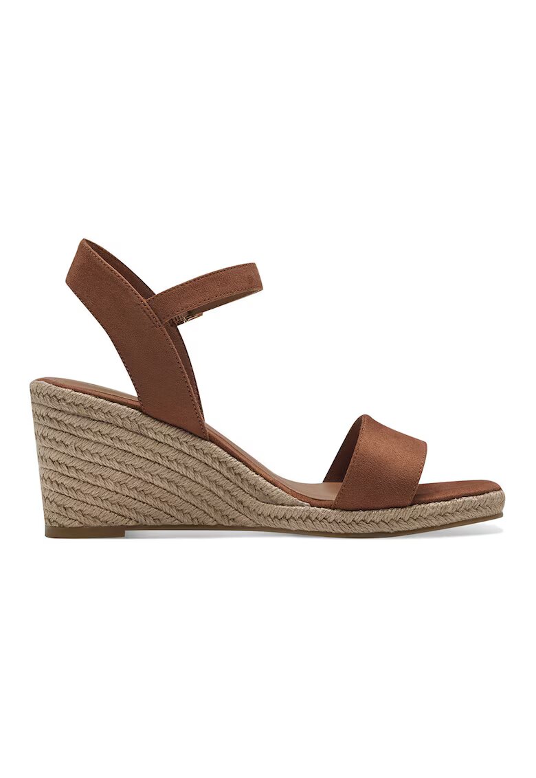 Tamaris Sandale-espadrile cu talpa wedge - Maro scortisoara