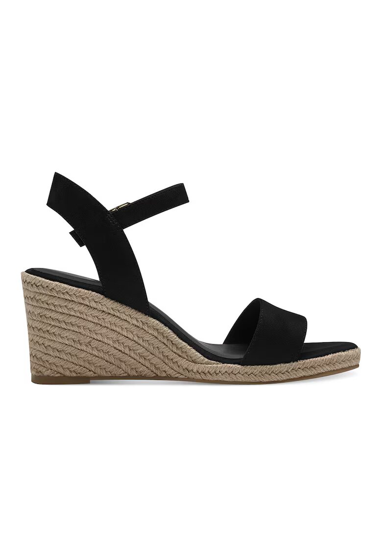 Tamaris Sandale-espadrile cu talpa wedge - Negru