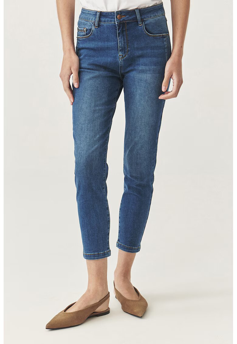 Tatuum Blugi crop slim-fit - Albastru melange