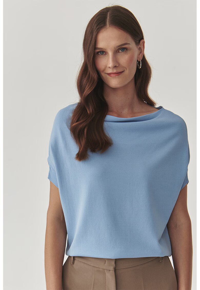 Tatuum Bluza cu decolteu drapat - Albastru pastel