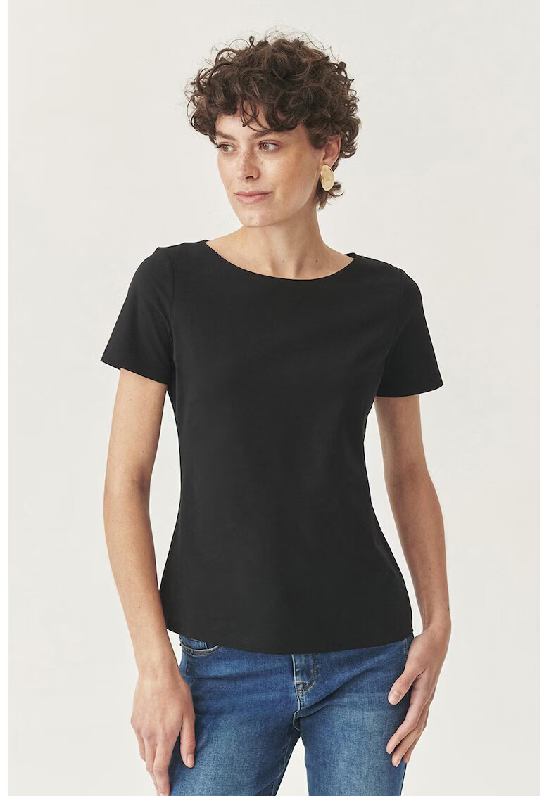 Tatuum Bluza din amestec de bumbac cu decolteu rotund - Negru