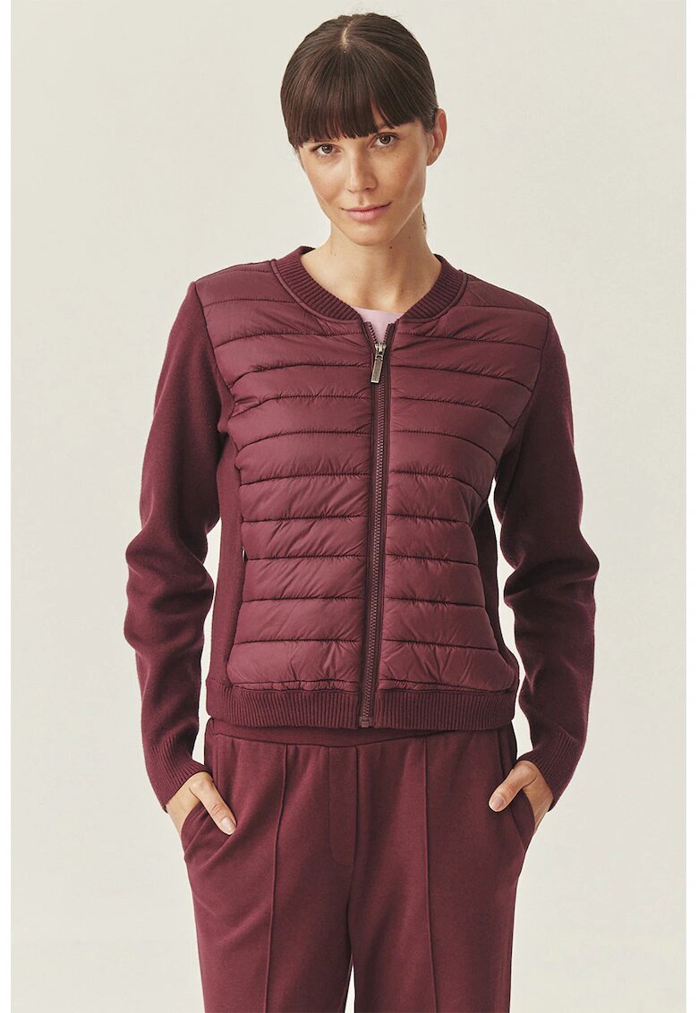 Tatuum Cardigan cu segmente matlasate - Violet pruna