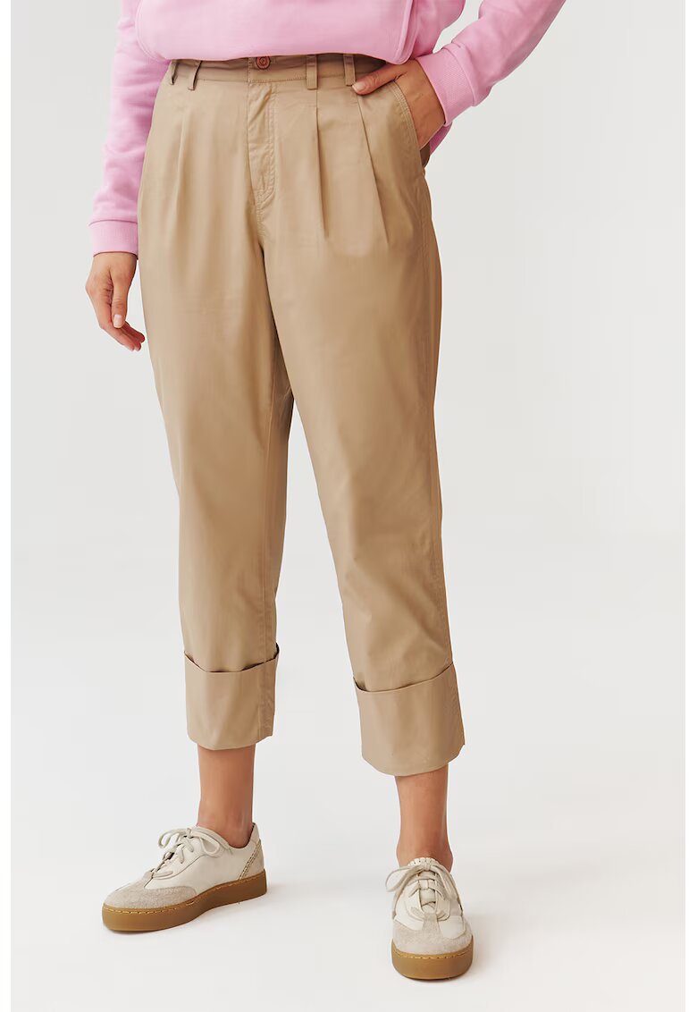 Tatuum Pantaloni crop cu buzunare Erto - Maro nisip