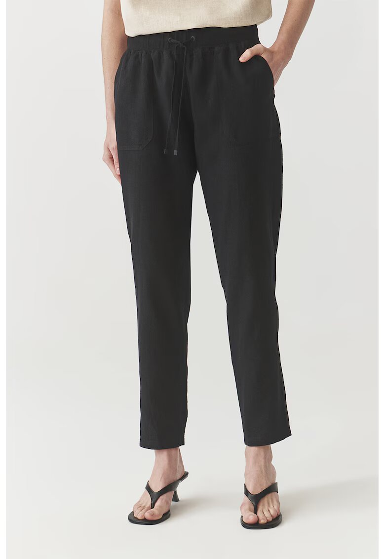Tatuum Pantaloni din amestec de in cu snur Onora - Negru