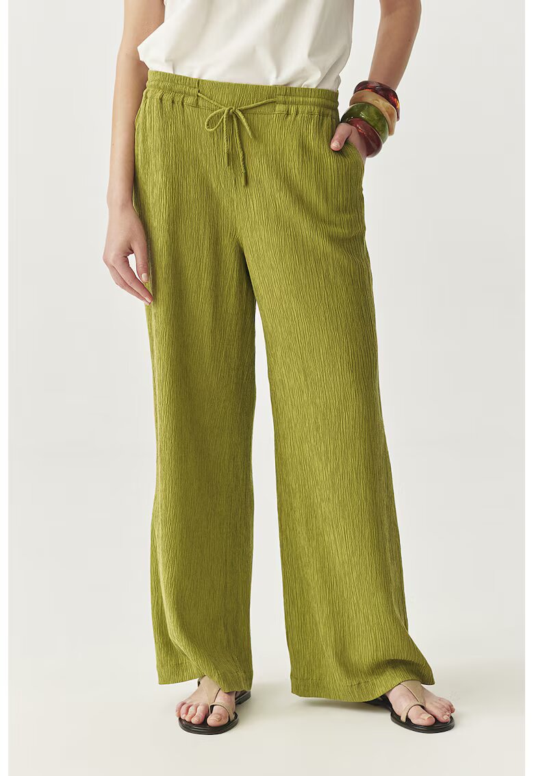 Tatuum Pantaloni din amestec de lyocell cu snur - Verde