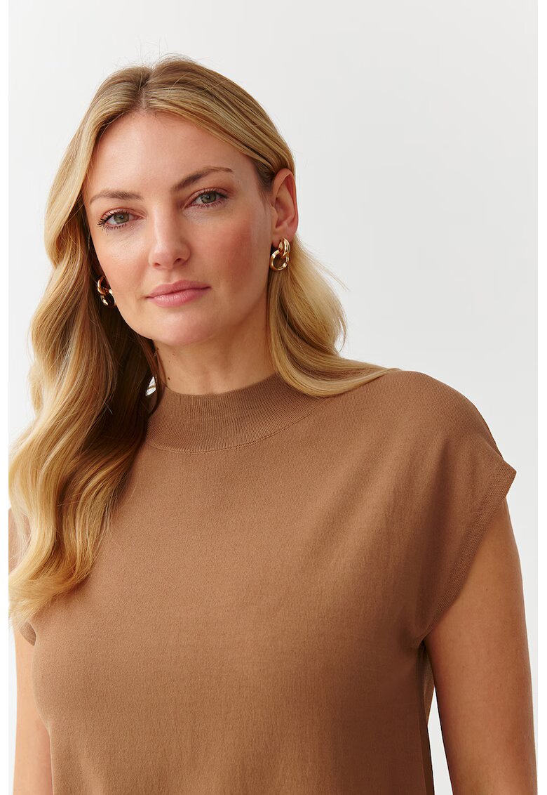 Tatuum Pulover tricotat fin cu maneci scurte - Caramel
