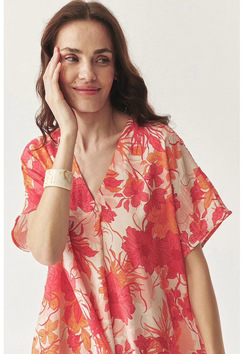 Tatuum Rochie lejera cu imprimeu floral - Coral/Bej