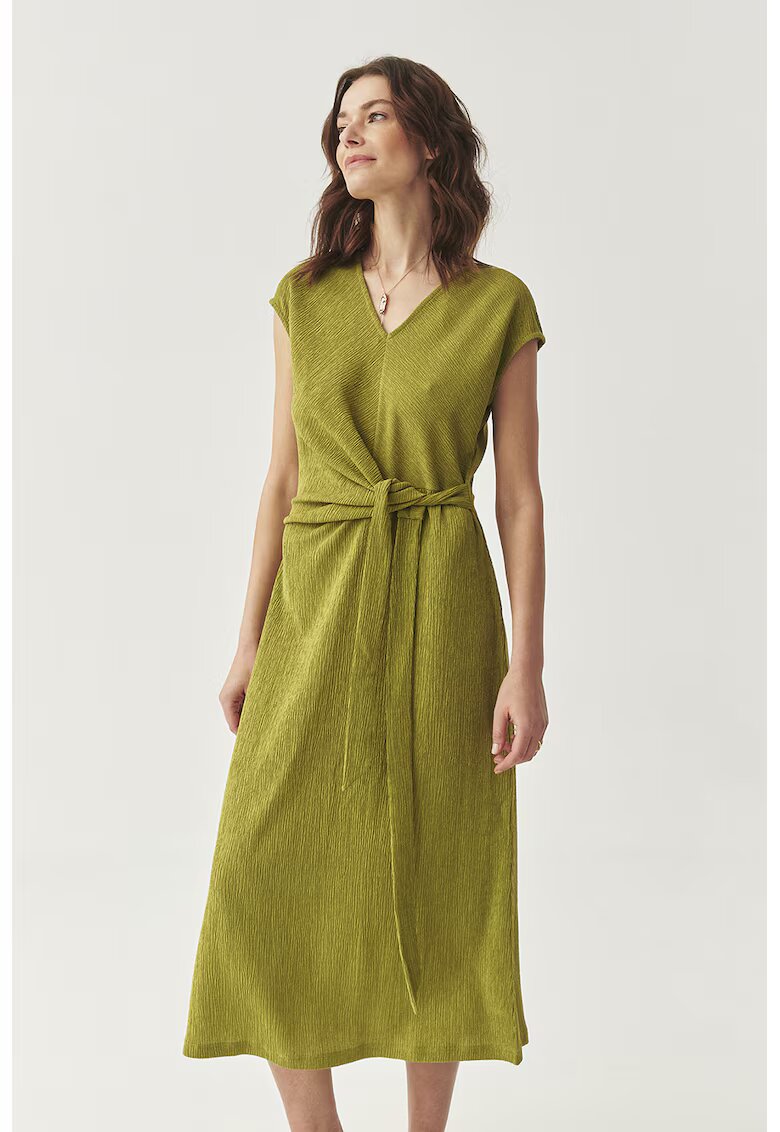 Tatuum Rochie midi cu croiala avazata - Verde masliniu