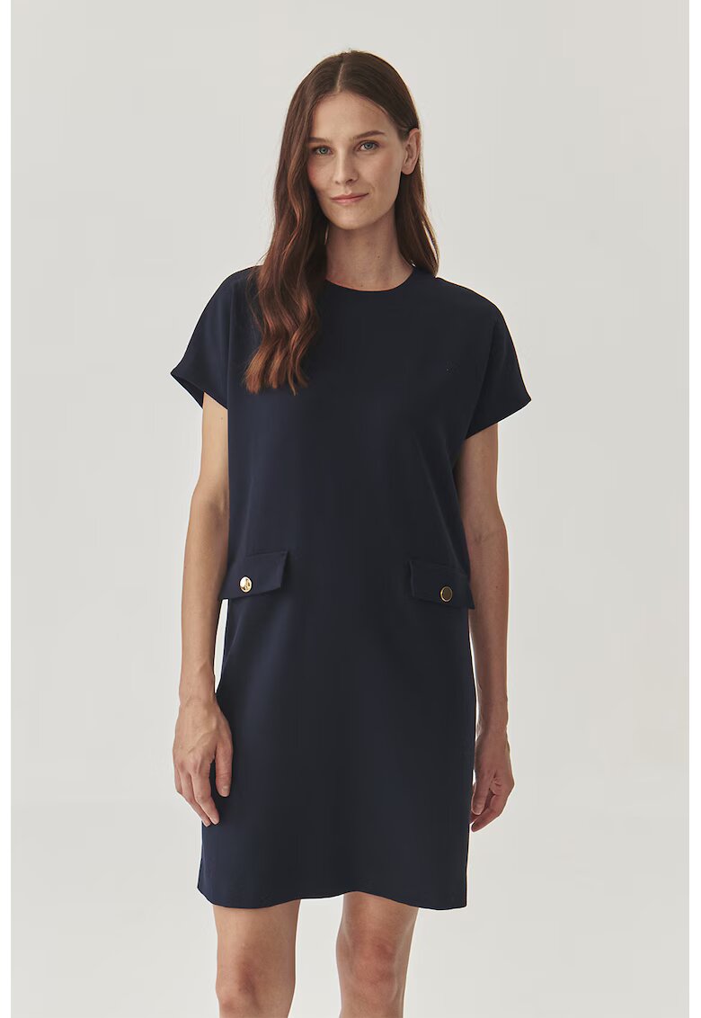 Tatuum Rochie uni cu buzunare decorative Menirko - Albastru ultramarin
