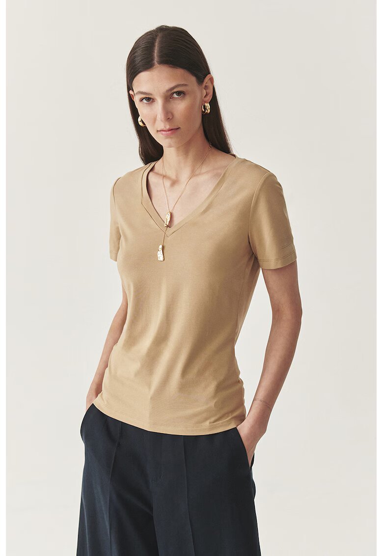Tatuum Tricou din amestec de modal - Maro deschis