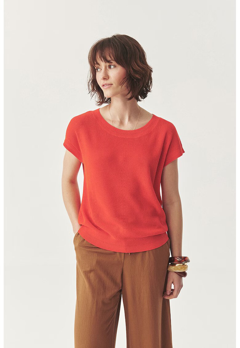 Tatuum Tricou lejer din tricot - Alb/Portocaliu