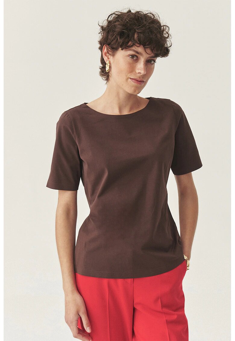 Tatuum Tricou uni cu decolteu rotund - Maro