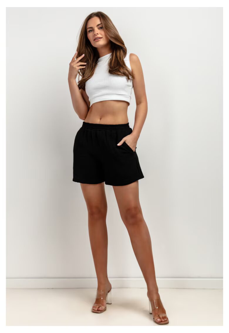 Tessita Pantaloni scurti cu aspect texturat
