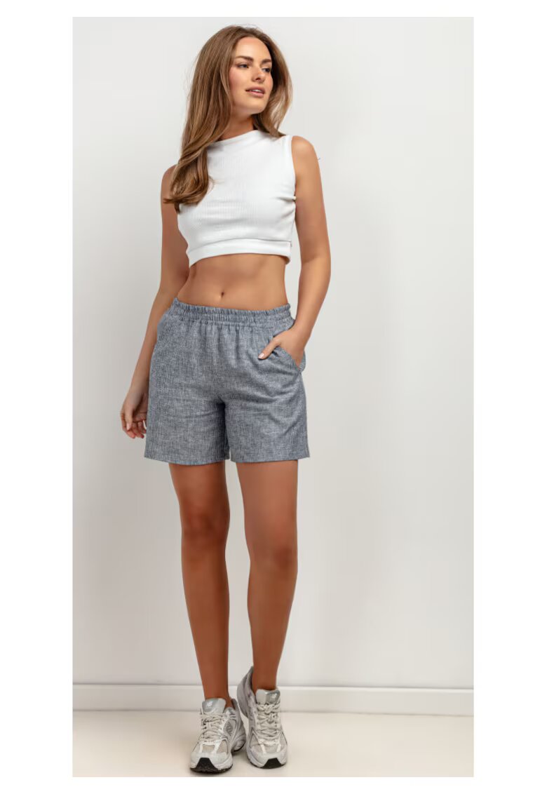 Tessita Pantaloni scurti din amestec de in - cu talie elastica
