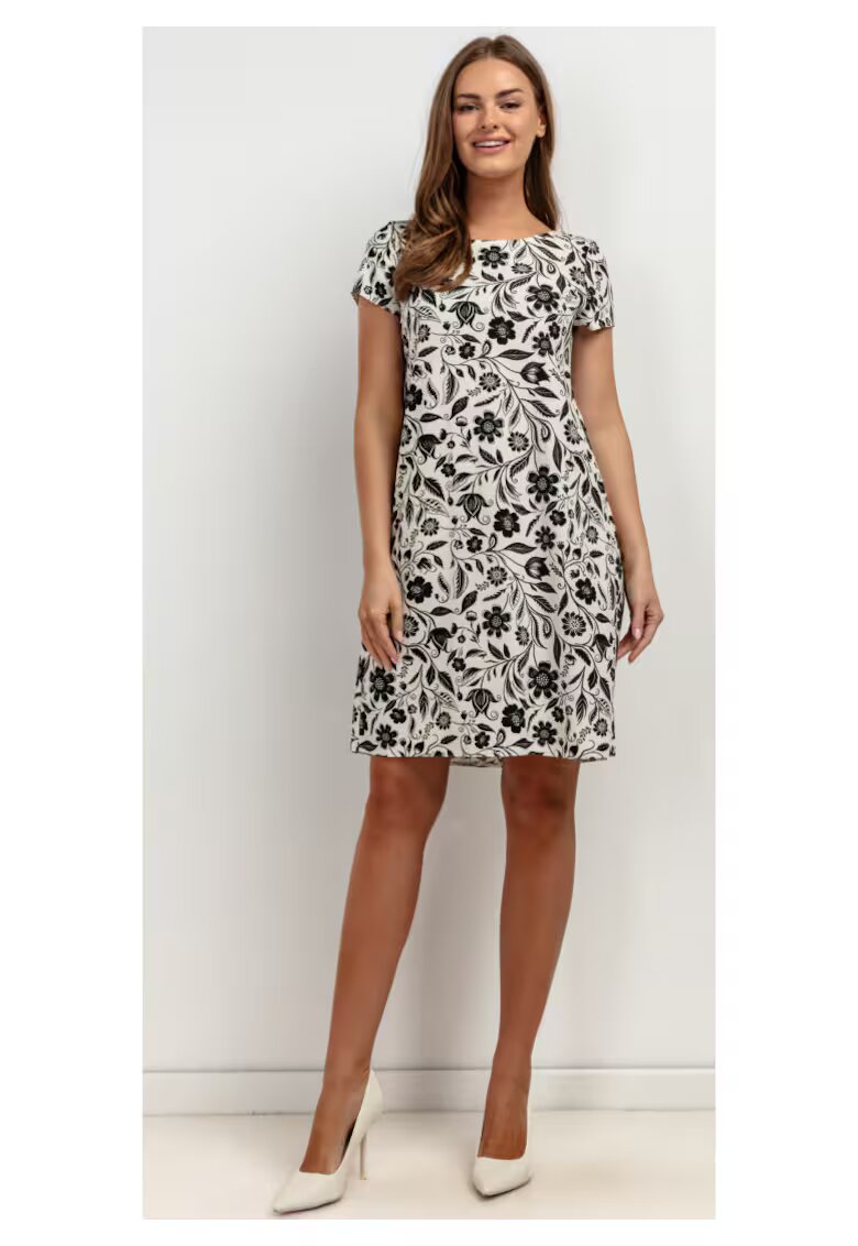 Tessita Rochie din amestec de in cu imprimeu floral