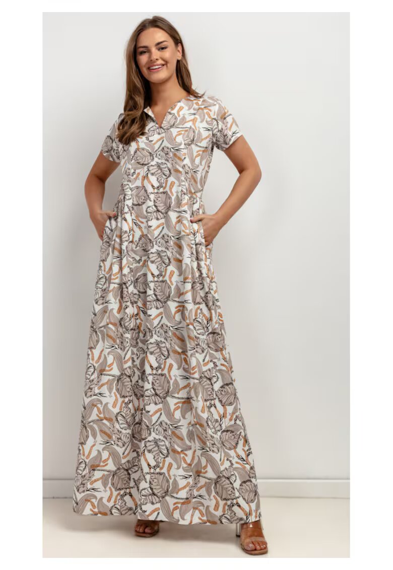 Tessita Rochie maxi din amestec de in cu buzunare laterale