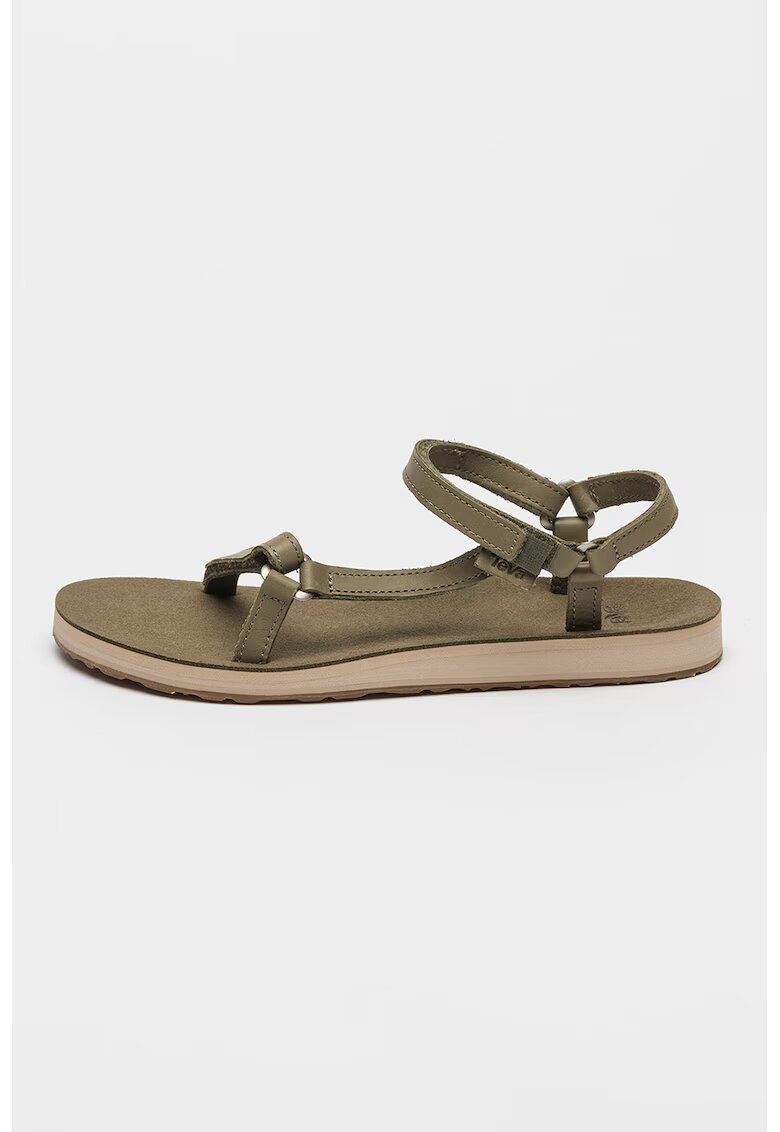Teva Sandale de piele cu velcro Original Universal Slim - Verde feriga