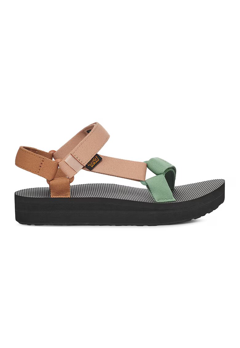 Teva Sandale din material textil cu velcro - Maro/Verde pal/Roz prafuit