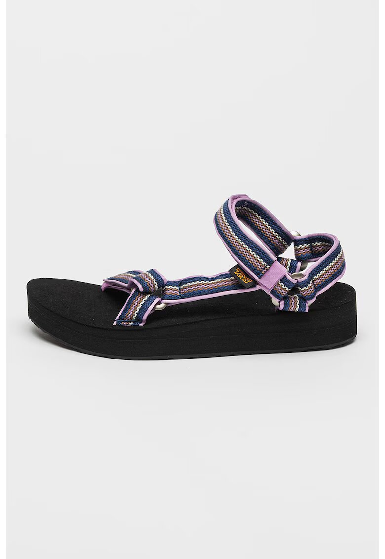 Teva Sandale wedge cu velcro - Negru/Albastru inchis/Lila