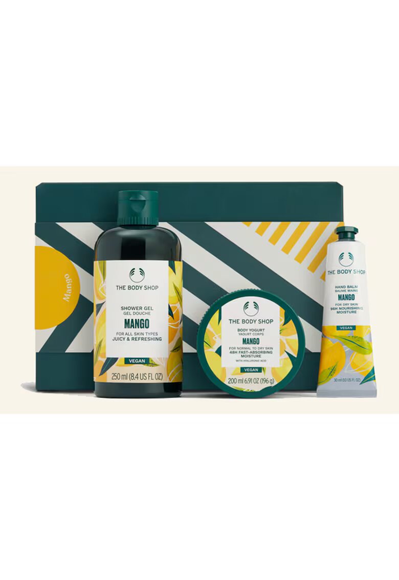 The Body Shop Set Cadou Mango Essentials - gel de dus 250 ml - iaurt de corp 200 ml - balsam de maini 30 ml - multicolor