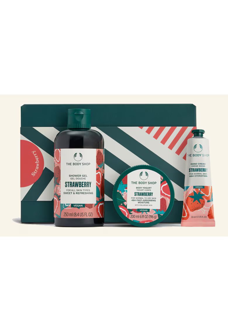 The Body Shop Set Cadou Strawberry Essentials - 3 produse - pentru femei - multicolor - 480 ml