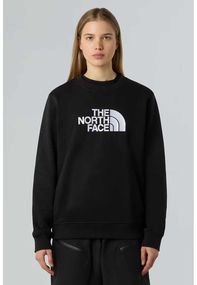 The North Face Bluza de trening cu decolteu la baza gatului si logo Drew Peak - Alb/Negru