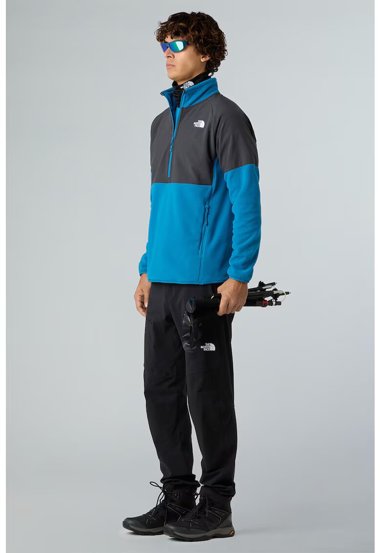 The North Face Bluza de trening cu fermoar scurti pentru drumetii Glacier - Albastru pastel/Gri