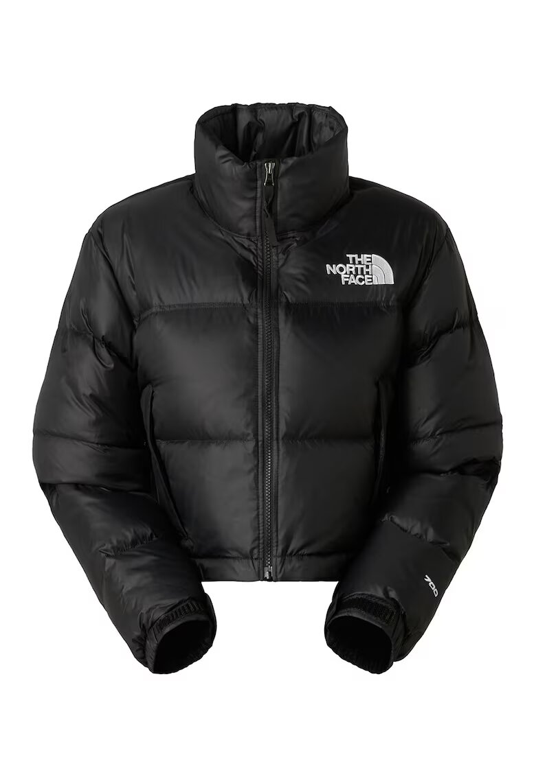 The North Face Geaca crop cu umpltura de puf Nuptse - Negru/Negru stins