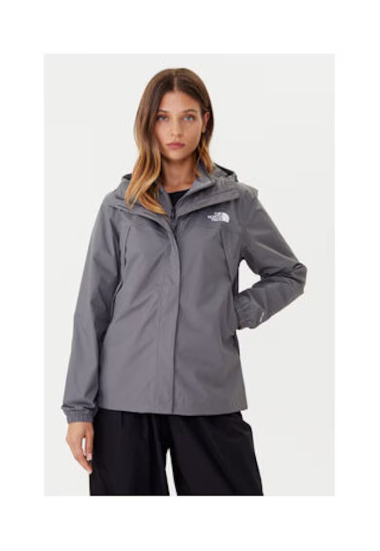 The North Face Geaca de ploaie dama - gri - poliester reciclat -
