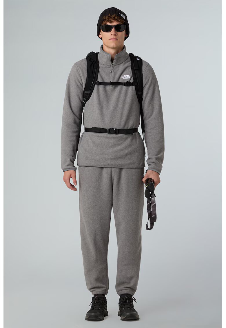 The North Face Hanorac din material fleece cu fenta scurta cu fermoar pentru trekking Glacier - Gri melange