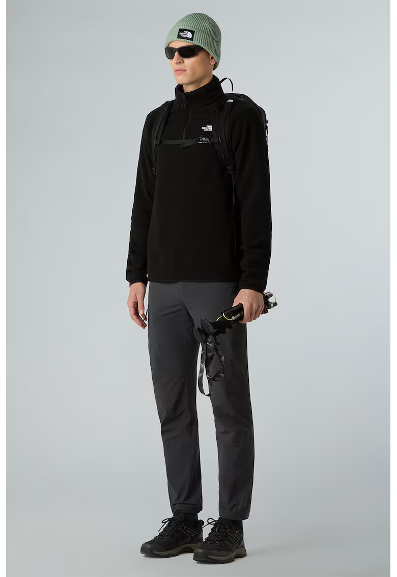 The North Face Hanorac din material fleece cu fenta scurta cu fermoar pentru trekking Glacier - Negru