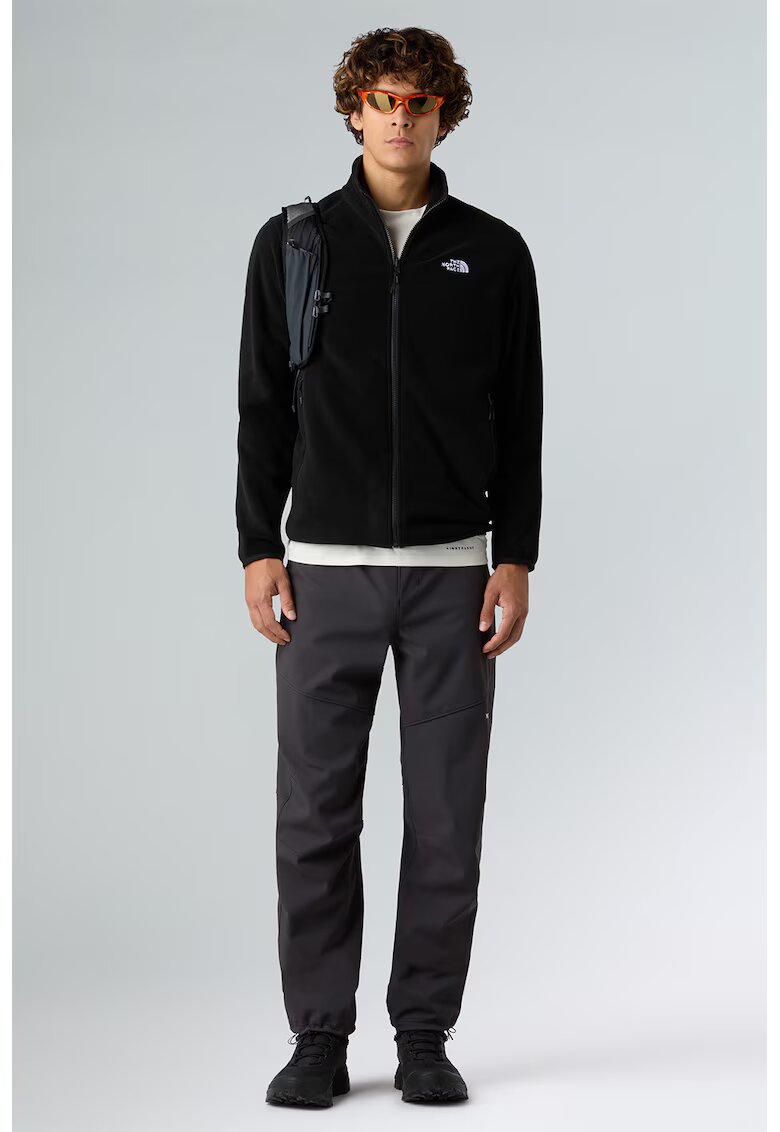 The North Face Hanorac din material fleece cu fermoar si buzunare pentru trekking Glacier - Negru