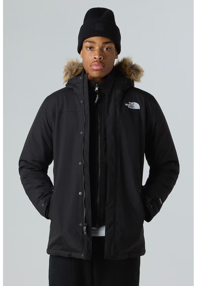 The North Face Jacheta parka impermeabila cu garnitura detasabila de blana sintetica Zaneck - Alb/Negru