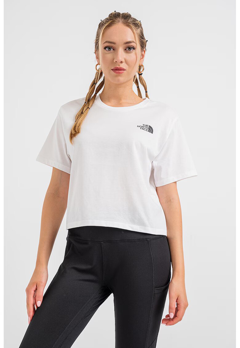 The North Face Tricou crop cu imprimeu logo - Alb