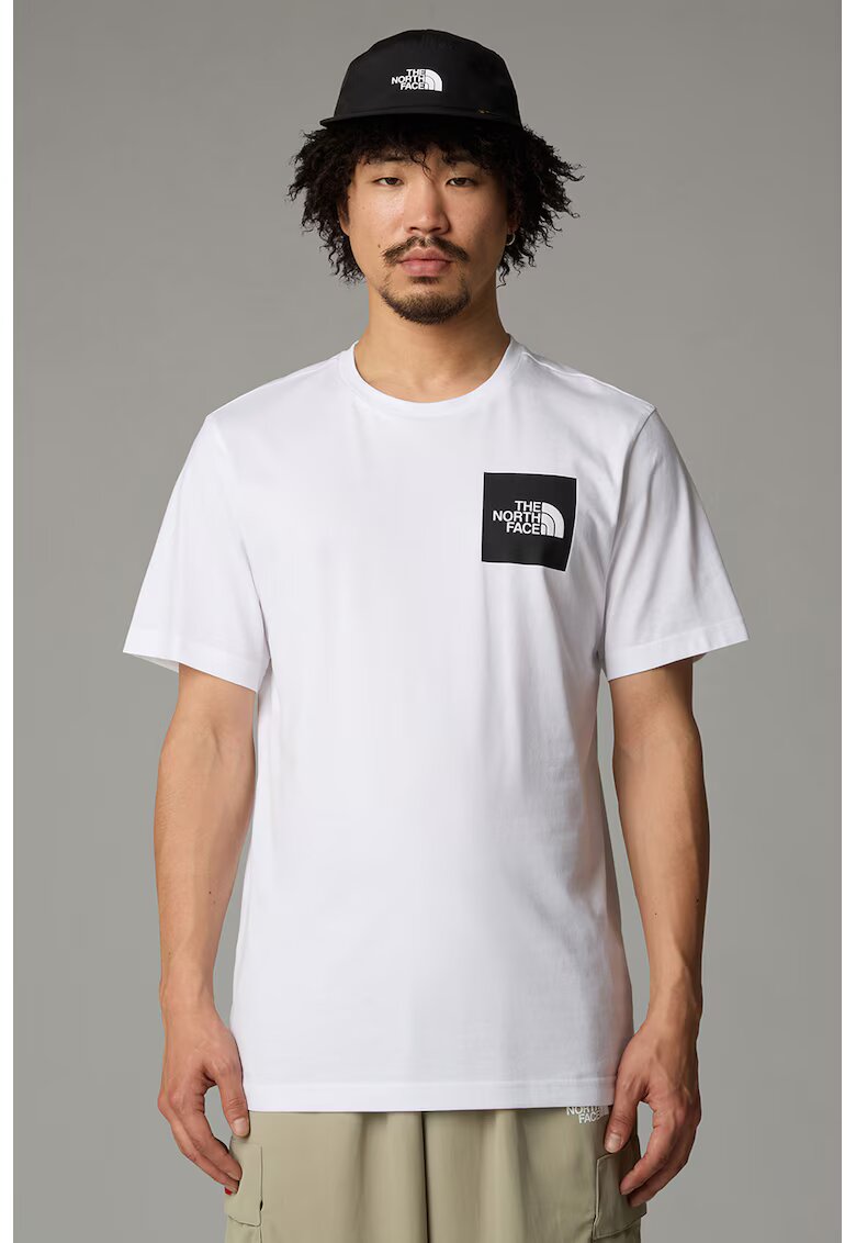 The North Face Tricou cu decolteu la baza gatului si logo pe piept - Alb/Negru