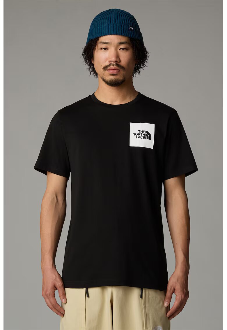 The North Face Tricou cu decolteu la baza gatului si logo pe piept - Negru