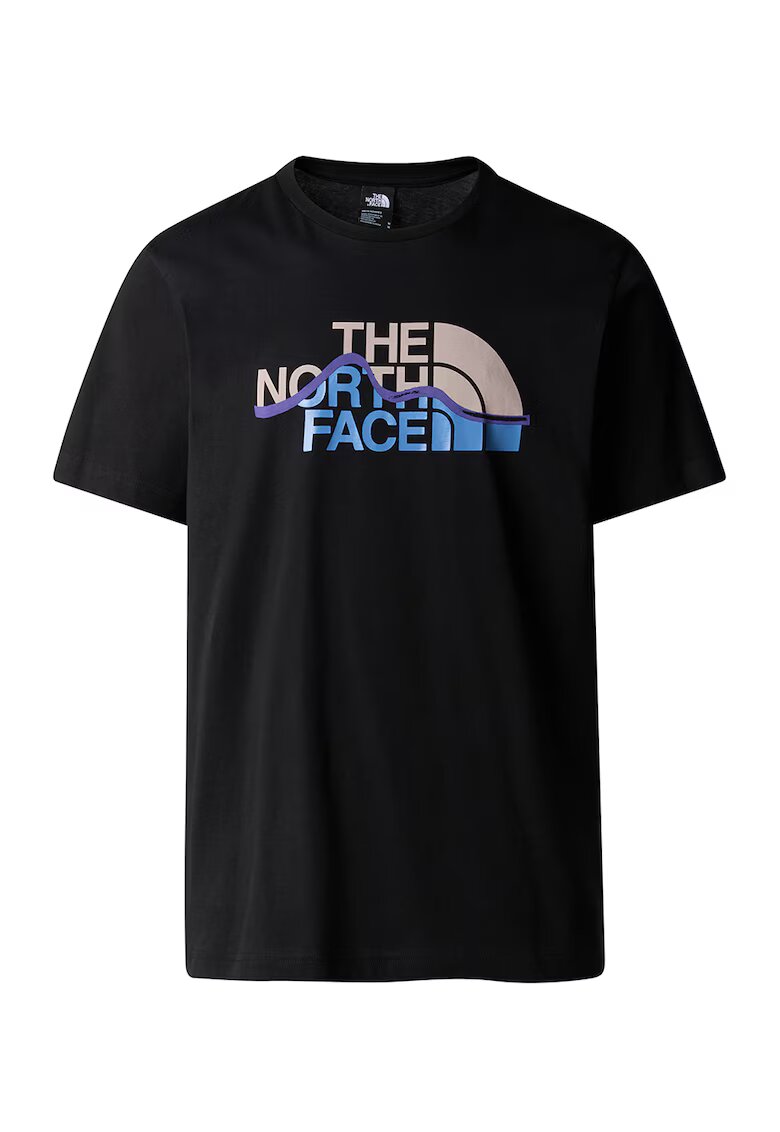 The North Face Tricou cu imprimeu logo Mountain Line - Negru/Albastru