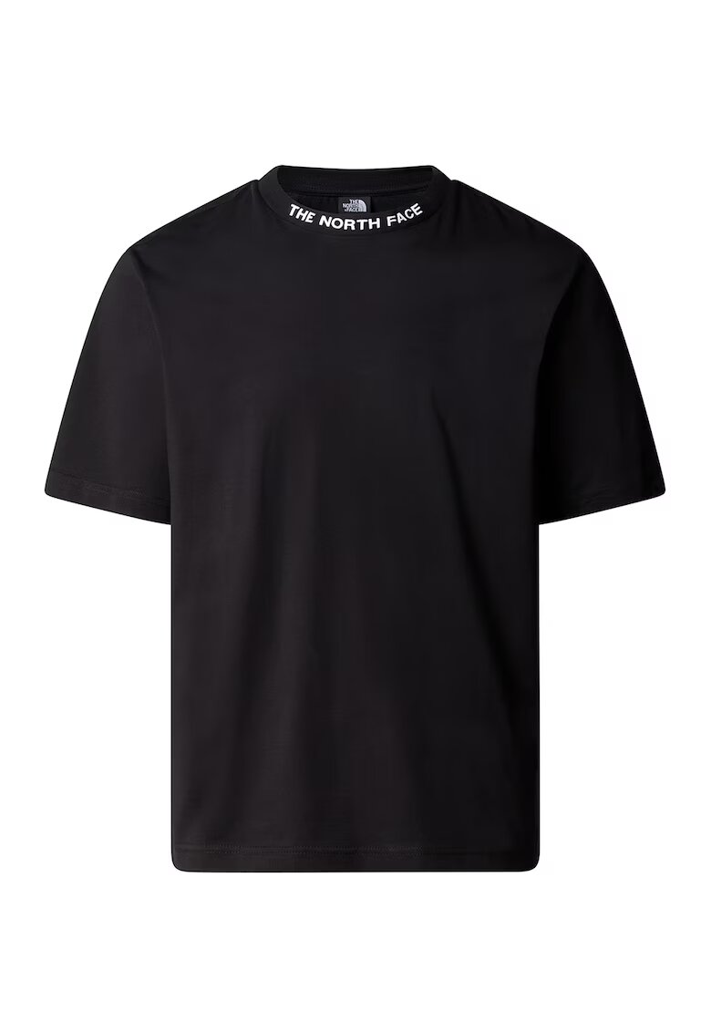 The North Face Tricou de bumbac cu decolteu la baza gatului - Alb/Negru