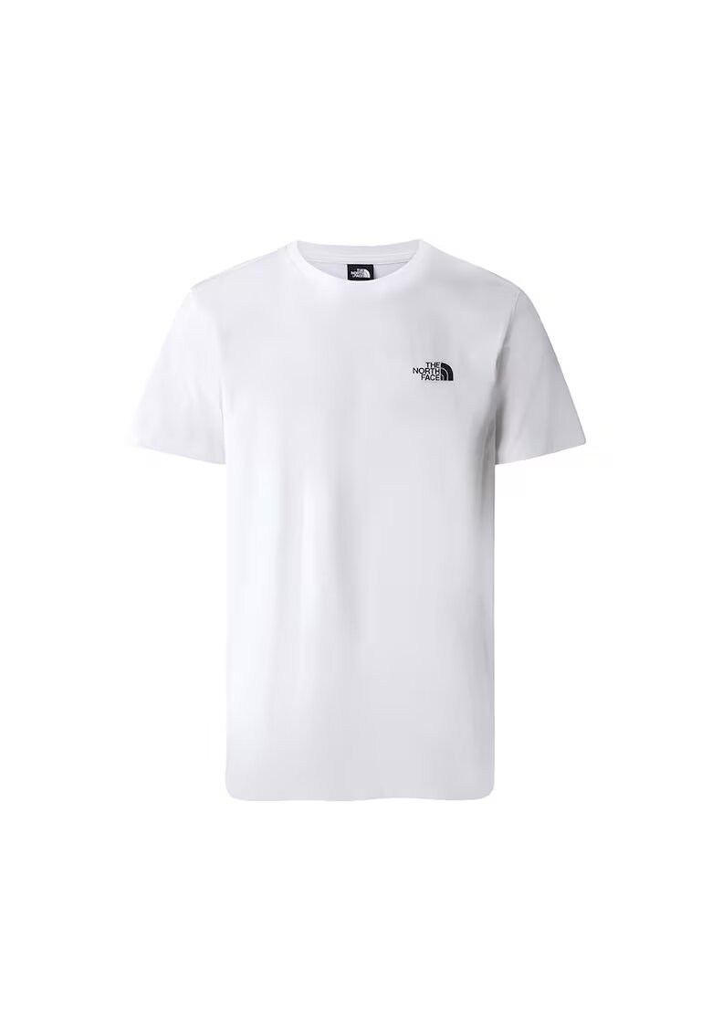 The North Face Tricou din amestec de bumbac cu decolteu la baza gatului - Alb optic
