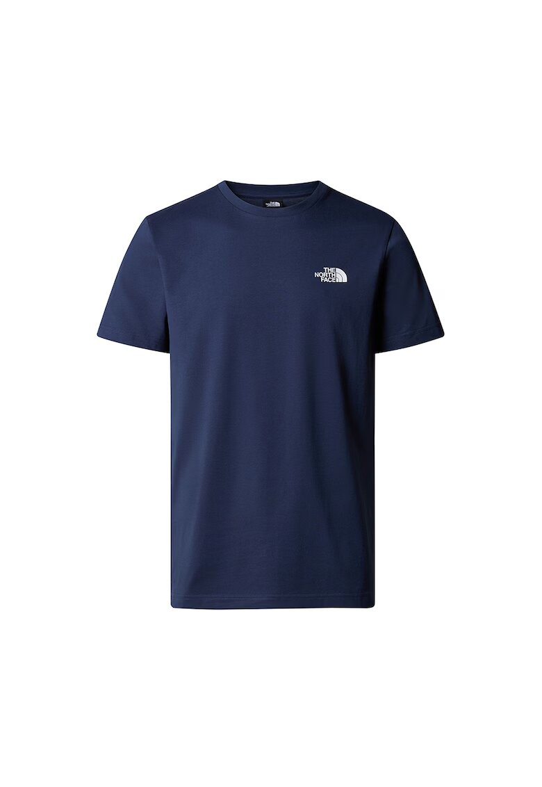 The North Face Tricou din amestec de bumbac cu decolteu la baza gatului - Bleumarin