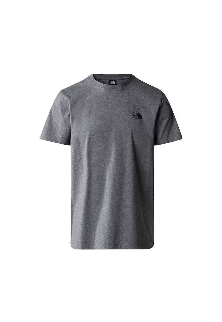 The North Face Tricou din amestec de bumbac cu decolteu la baza gatului - Gri melange