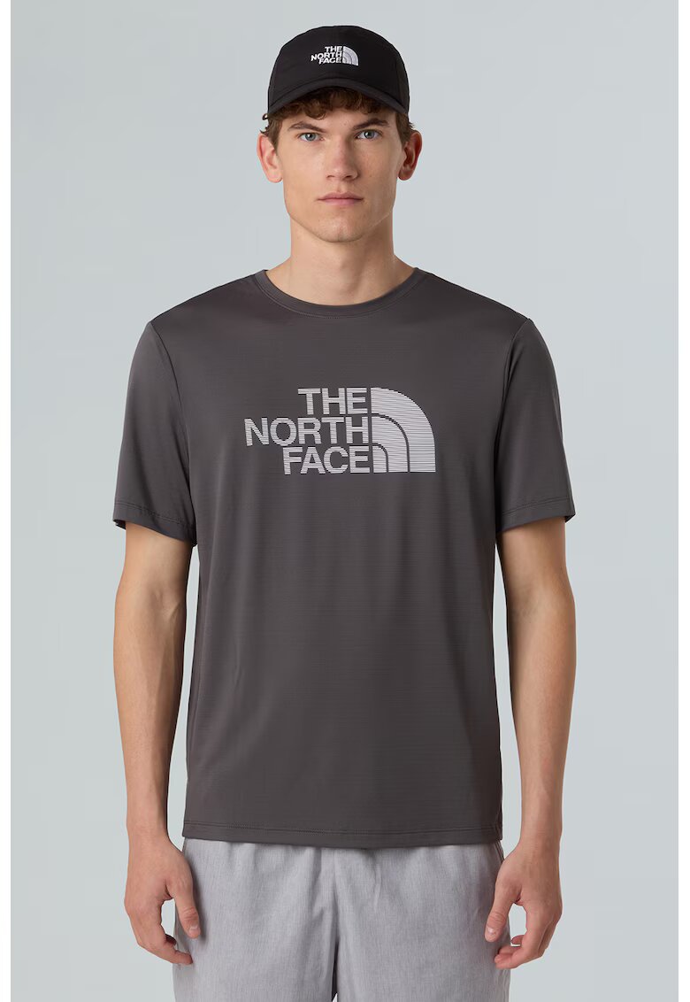 The North Face Tricou regular fit cu decolteu la baza gatului pentru fitness - Gri inchis